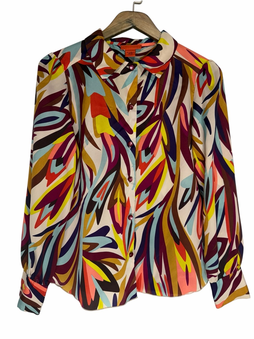 Missoni For Target Blouse Abstract Print size Medium Button Down Collared Shirt
